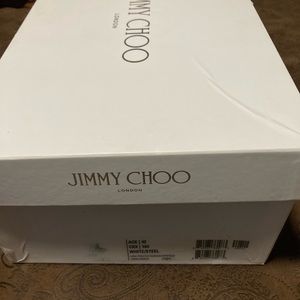 Jimmy Choo London White/Steel Croc printed Nubuck/Crystals ACE/42 CRX163